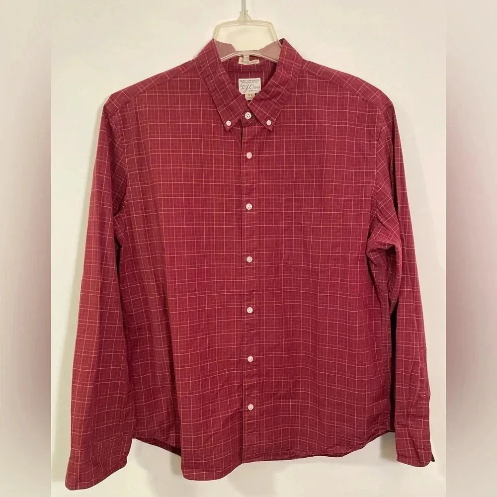 J. Crew Mens Slim Untucked 98% Organic Cotton size XL Shirt